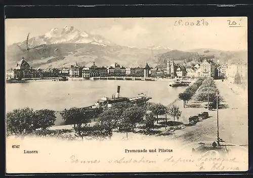 AK Luzern, Promenade und Pilatus