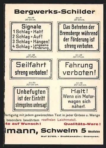 AK Reklame für Schilder von Bornemann & Kuhlmann