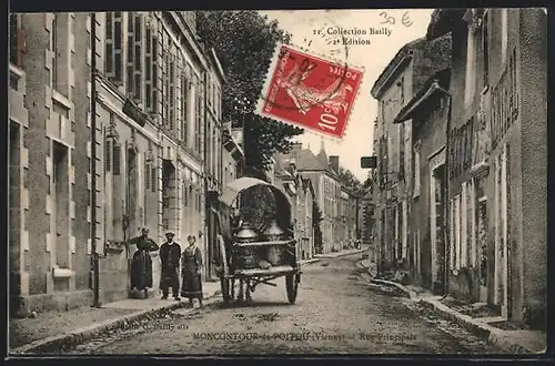 AK Moncontour-de-Poitou, Rue Principale, Strassenpartie