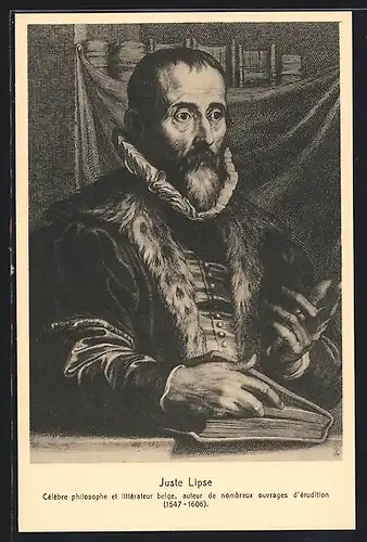 AK Portrait von Juste Lipse, Schriftsteller, 1547-1606