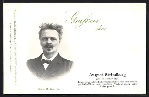 AK August Strindberg, Schriftsteller aus Schweden
