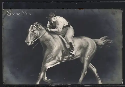 AK Grand Prix, Reiter auf aus Frauenkörpern bestehendem Pferd