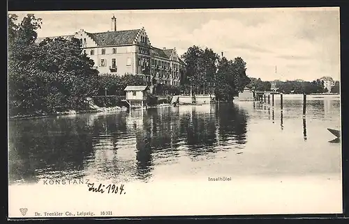 AK Konstanz, Uferpartie mit Inselhotel