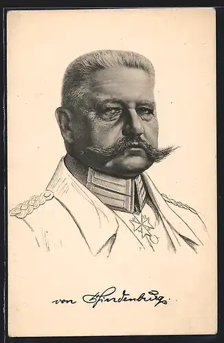 AK Portrait Paul von Hindenburg in Uniform