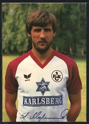 AK Fussballspieler Stefan Majewski, 1. FC Köln, Reklame Karlsberg-Bier