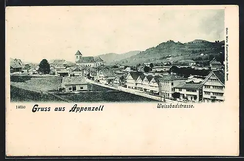 AK Appenzell, Weissbadstrasse mit Umgebung