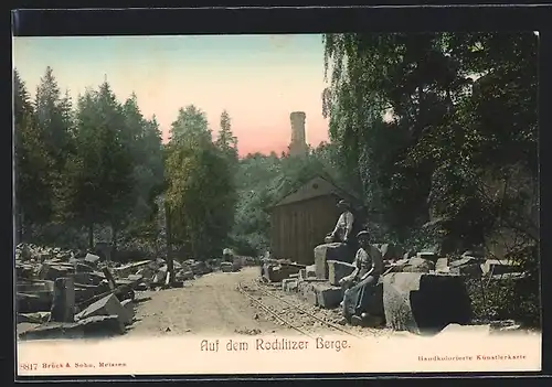 AK Rochlitz, Steinbruch auf dem Rochlitzer Berge