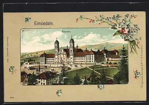 Präge-AK Einsiedeln, Kloster mit Umgebung