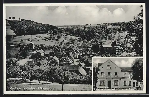 AK Leidersbach i. Spessart, Gasthaus zum grünen Tal, Teilansicht