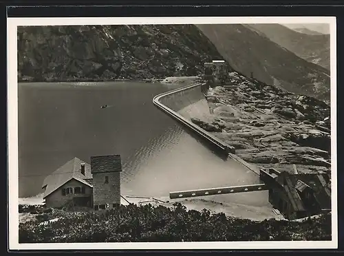 AK Guttannen, Gelmersee Talsperre aus der Vogelschau, Kraftwerke Oberhasli AG