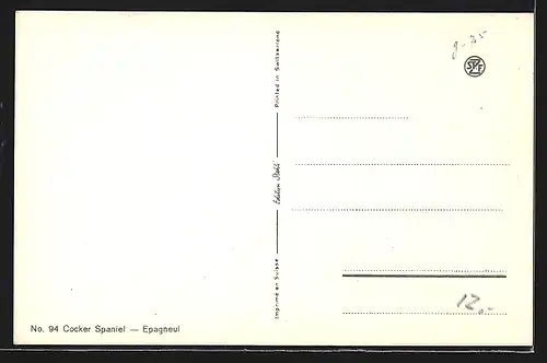 Künstler-AK Jagdhund der Rasse Cocker Spaniel