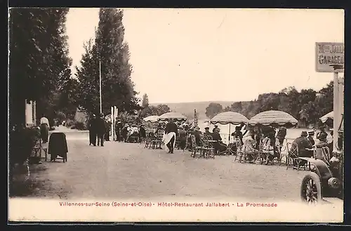 AK Villennes-sur-Seine, Hotel-Restaurant Jallabert, La Promenade