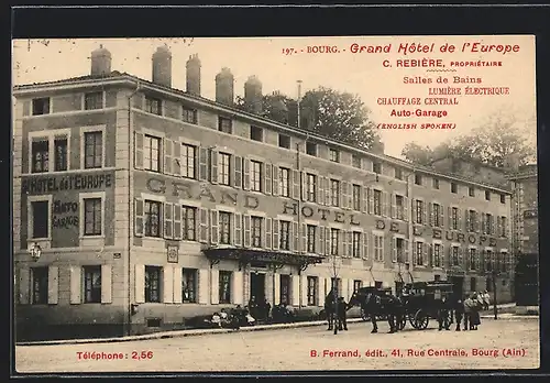 AK Bourg, Grand Hotel de l`Europe, C. Rebière, Propriétaire