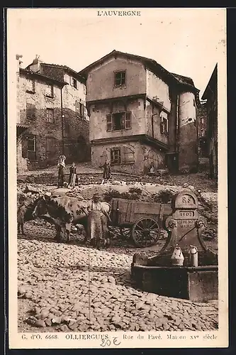 AK Olliergues, Rue du Pavé, Maison XVe siècle