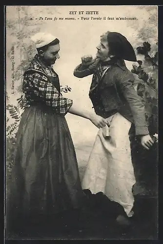 AK Zet et Zette, jeune couple, Auvergne