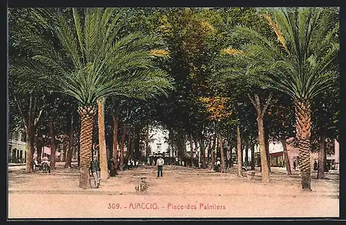 AK Ajaccio, Personnes sur la Place des Palmiers