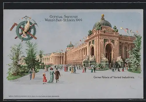 Lithographie St. Louis, World`s Fair 1904, Corner Palace of Varied Industries