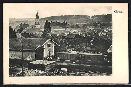 AK Cirey, Blick vom Bahnhof über den Ort