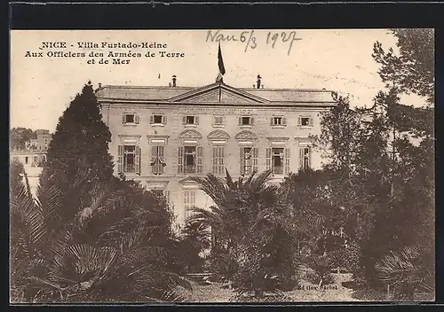 AK Nice, Villa Furtado-Heine, Aux Officiers des Armées de Terre et de Mer