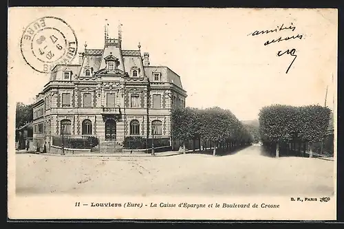 AK Louviers, La Caisse d`Epargne et le Boulevard de Crosne