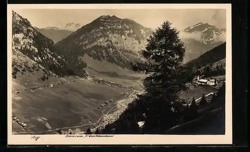 AK Steg, Blick auf die Ortschaft und Berge