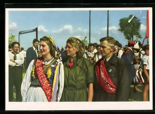 AK Polnische Aktivisten, die Jugend der Welt will den Frieden, DDR-Propaganda