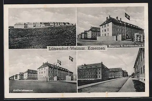 AK Lützendorf-Weimar, Artilleriekaserne, Kasernen II, Schützenregiment 1, 