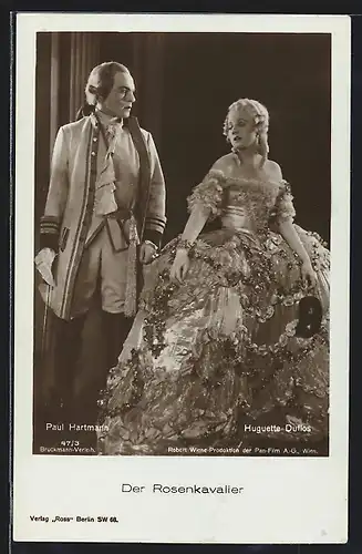 AK Film Der Rosenkavalier, Schauspieler Paul Hartmann und Huguette Duflos