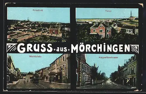 AK Mörchingen, Neustadt, Marktplatz, Kappellenstrasse, Totalansicht