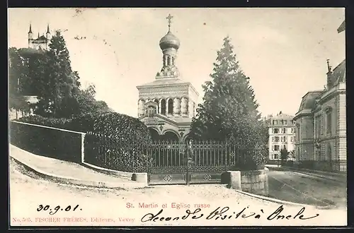 AK Vevey, St. Martin et Eglise russe