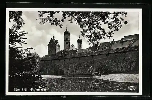 AK Isny i. A., Blick zur Stadtmauer