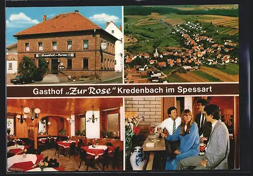 AK Kredenbach / Spessart, Gasthof Zur Rose, Gesamtansicht