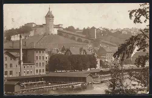 AK Schaffhausen, Badeanstalt mit Munot