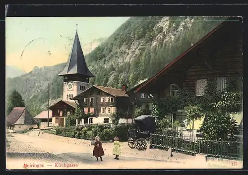 AK Meiringen, Kirchgasse mit Kirche