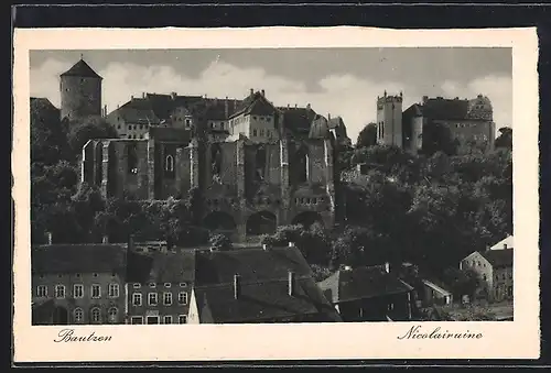 AK Bautzen, Blick auf die Nicolairuine