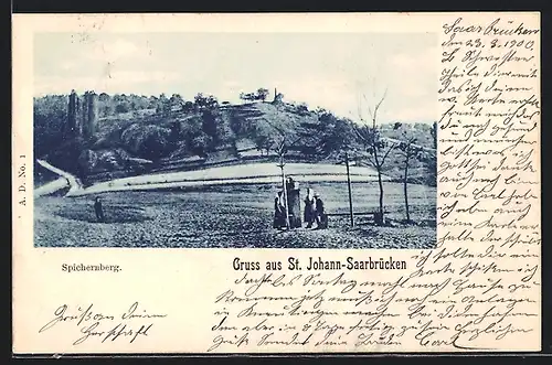 AK St. Johann-Saarbrücken, Idylle am Spichernberg