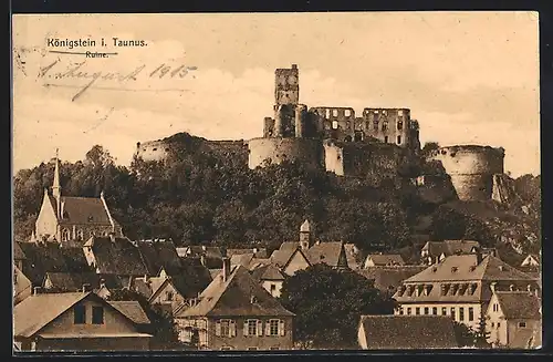 AK Königstein / Taunus, Blick auf die Ruine