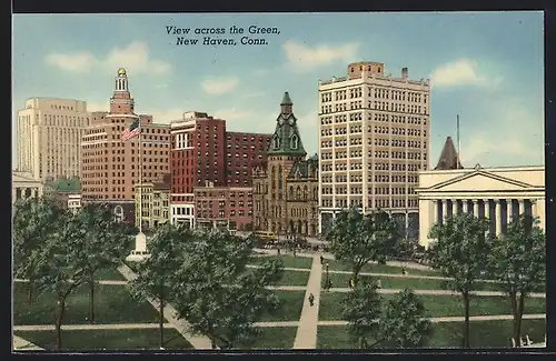 AK New Haven, CT, View across the Green, Square