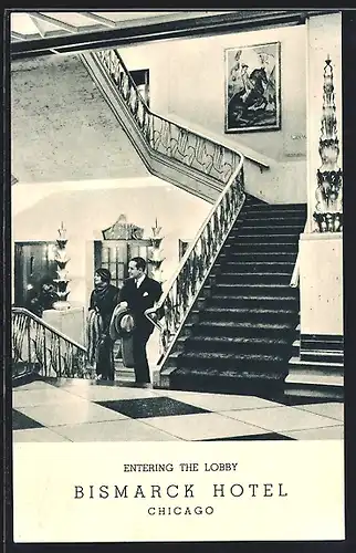 AK Chicago, IL, Bismarck Hotel, Entering the Lobby