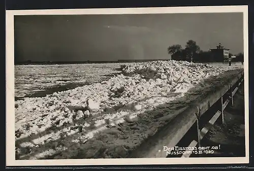 AK Nussdorf, Der Eisstoss geht ab! 1929