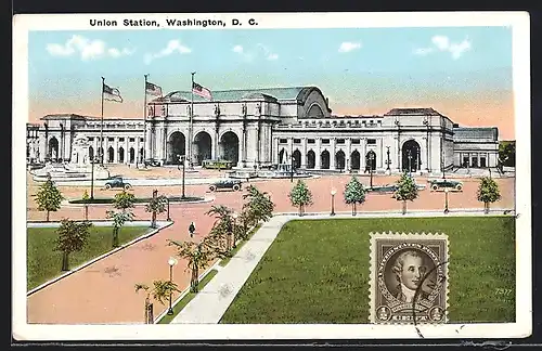 AK Washington D.C., Union Station, Bahnhof