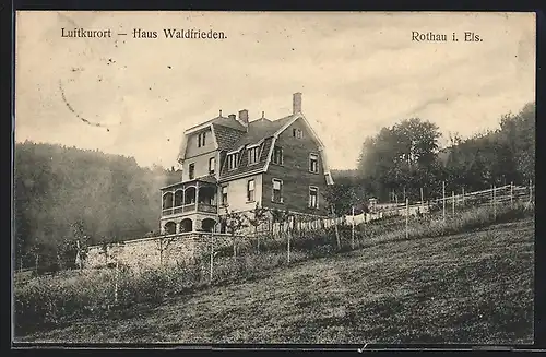 AK Rothau i. Els., Hotel Haus Waldfrieden