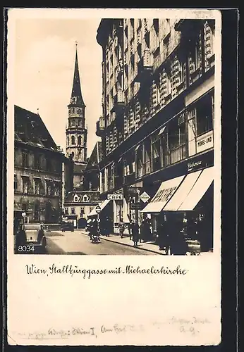 AK Wien, Stallburggasse mit Michaeliskirche