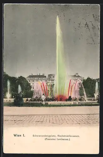 AK Wien, Schwarzenbergplatz, Hochstrahlbrunnen