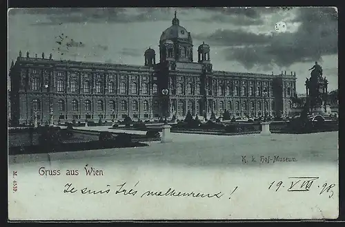 Mondschein-AK Wien, Hof-Museum mit Anlagen