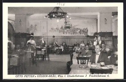 AK Wien, Otto Petter`s Gösser-Bräu, Elisabethstrasse 3, Friedrichstrasse 4, Innenansicht