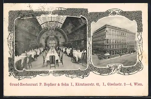 AK Wien, Grand-Restaurant P. Hopfner & Sohn, Kärntnerstr. 61 und Giselastr. 2-4