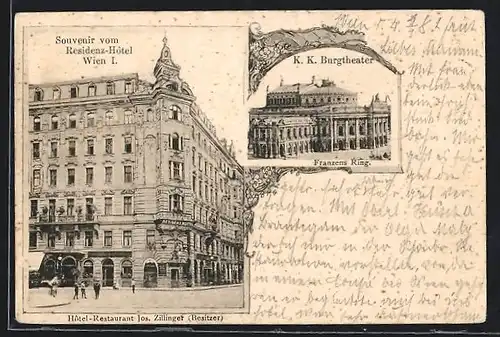 AK Wien, Residenz-Hotel, Inh. Jos. Zillinger, K. K. Burgtheater