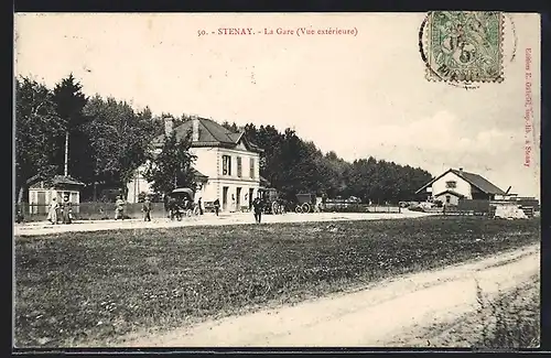 AK Stenay, La Gare, Vue extérieure, Bahnhof