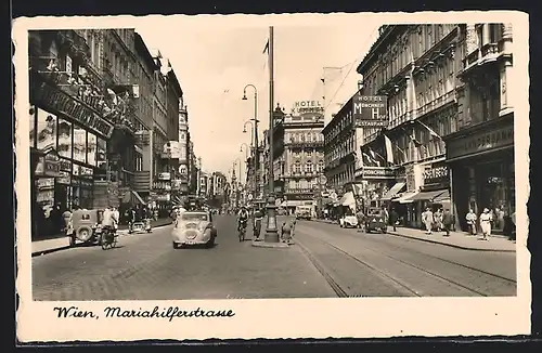 AK Wien, Blick durch die Mariahilferstrasse